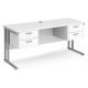 Maestro Cantilever Leg Straight Desk with Two Fixed Pedestals